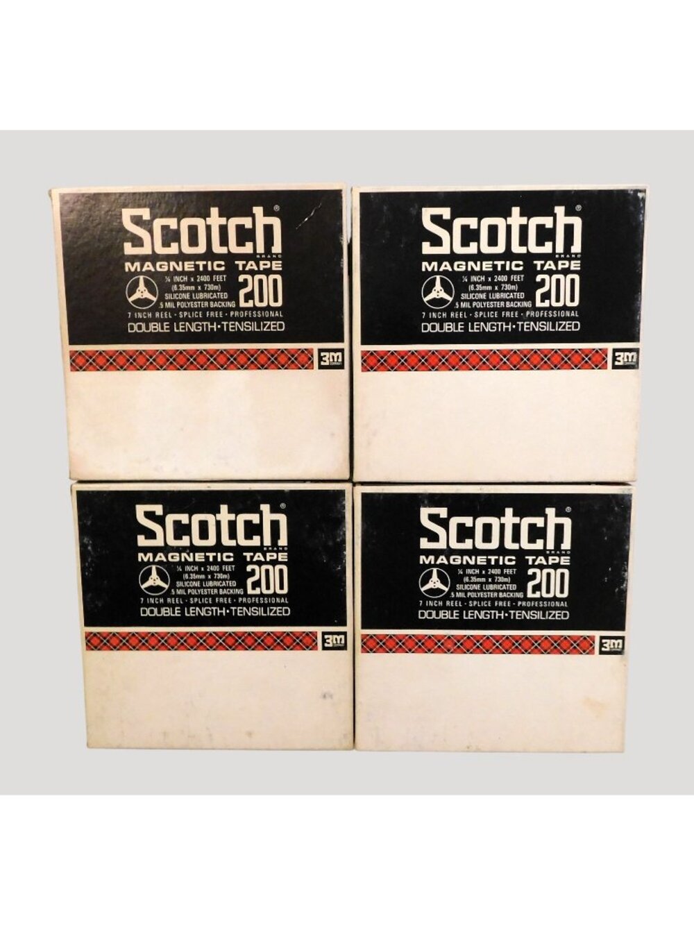 Scotch 3M Set Of 4 Reel-To-Reel Magnetic Tapes 1/4" x 2400' Splice-Free